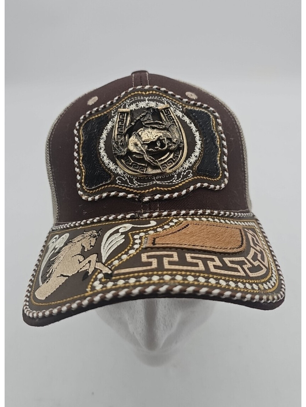 Unbranded Men's Snapback Mesh Back Hat Multicolor 3D Western Aztec Accents